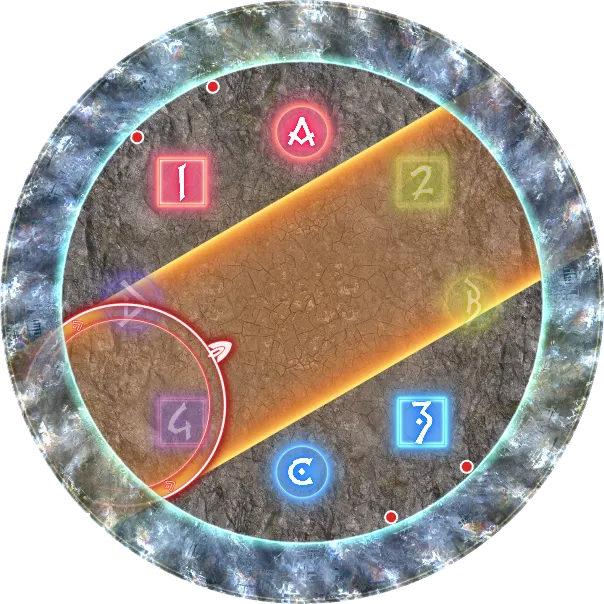 旋击群狼剑：参考标点法 斜向情况 1 场基